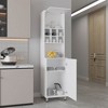 80" H Tall Bathroom Storage Cabinet with 2 Barn Doors, Narrow Storage Unit, Adjustable Shelves, Floor Cabinet for Bathroom, Living Room, Entryway - 2 of 4