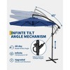 10FT Hanging Cantilever Umbrella, Outdoor Sun Shade with Easy Tilt Adjustment, 8 Ribs, UV Protection for Backyard, Garden and Pool - 3 of 4