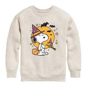 Boys' - Peanuts - Snoopy Woodstock Witchcraft Graphic Long Sleeve Fleece Sweatshirt - 1 of 4