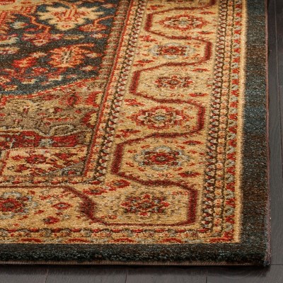 Hand-knotted Red Synthetic Rectangular Area Rug