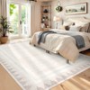Washable Geometric Bordered Living Room Rugs, Contemporary Non Slip Low Pile Bedroom Carpet, Stain Resistant Dining Room Rugs - 4 of 4