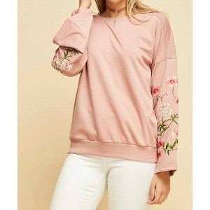 Women's Floral Gardens Crewneck Long Sleeve Top - entro - 1 of 4