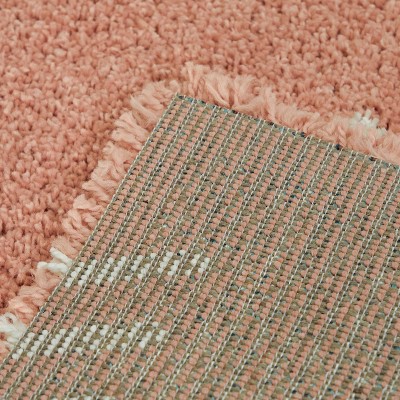 Sherpa Cozy Kids' Geometric Shag Area Rug, Pink 4' x 6'