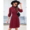 WhizMax Women's Elegant Turtleneck Sweater Dress Long Sleeve Knit Tunic Mini Dress A Line Pullover Dress - 3 of 4