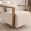 Hrinhom Linen Fabric Swivel Accent Chair,Armchair With Lumbar Pillow - 4 of 4