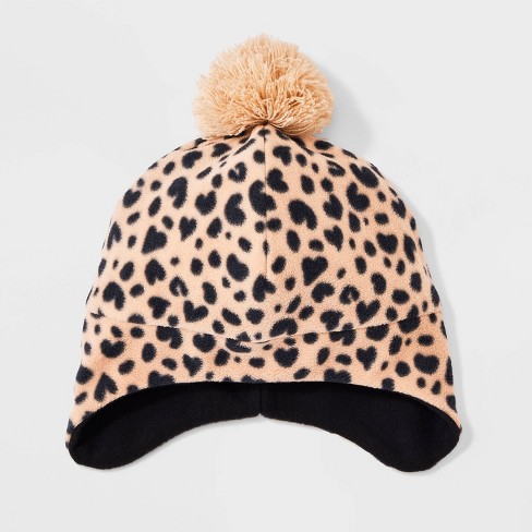 Girls' Leopard Printed Earflap Hat - Cat & Jack™ Beige
