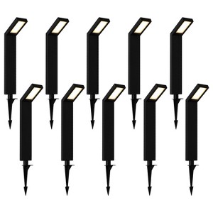 C Cattleya 16" Low-voltage Black Aluminum LED Landscape Path Lights with Frosted Glass Shade(10-Pack) - 1 of 4