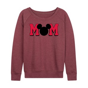 Women's - Disney - Minnie Mouse Mom Lightweight French Terry Wide Neck Long Sleeve Shirt - 1 of 4