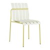 Modern Armless Outdoor Chair with Sturdy Metal Legs, All-Weather Patio Accent Seating for Porch, Garden or Balcony-The Pop Home - 4 of 4