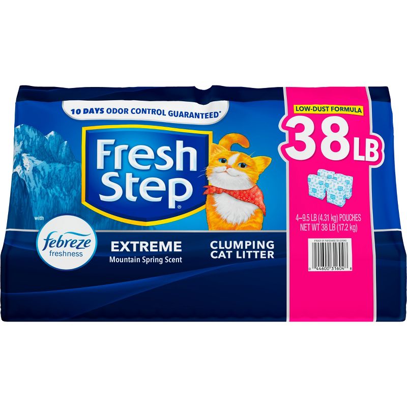 Fresh Step Extreme Scented Litter with the Power of Febreze Clumping Cat Litter - Mountain Spring, 3 of 15