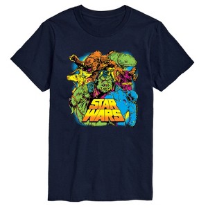 Men's - Star Wars - Neon Alien Creatures Short Sleeve Graphic T-Shirt - 1 of 4
