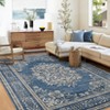 Coolmee Bohemian Vintage Runner Rug for Hallway,Machine Washable Carpet Runners Kitchen Floor Mat for Entryway Bedroom LaundryBlue - 2 of 4