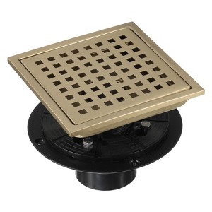 Unique Bargains 304 Stainless Steel Flange Square Rapid Drainage Shower Drain - 1 of 4
