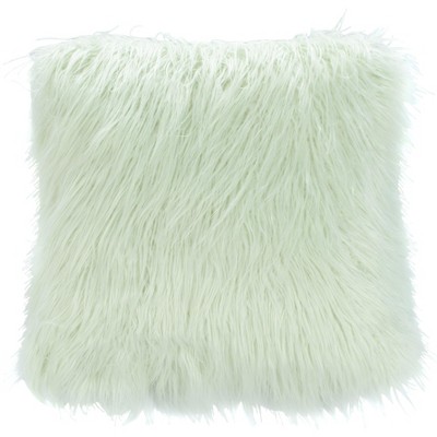 Caelie Faux Fur Pillow - Mint - 20" X 20"  - Safavieh