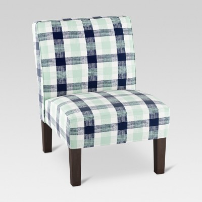 Burke Slipper Chair - Navy & Green Check - Threshold™