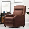COMHOMA Recliner Chair Massage Single Sofa with Upholstered Handrail Living Room Chair Brown - 3 of 4