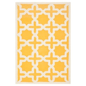 Marnie Texture Wool Rug - Gold / Ivory (4