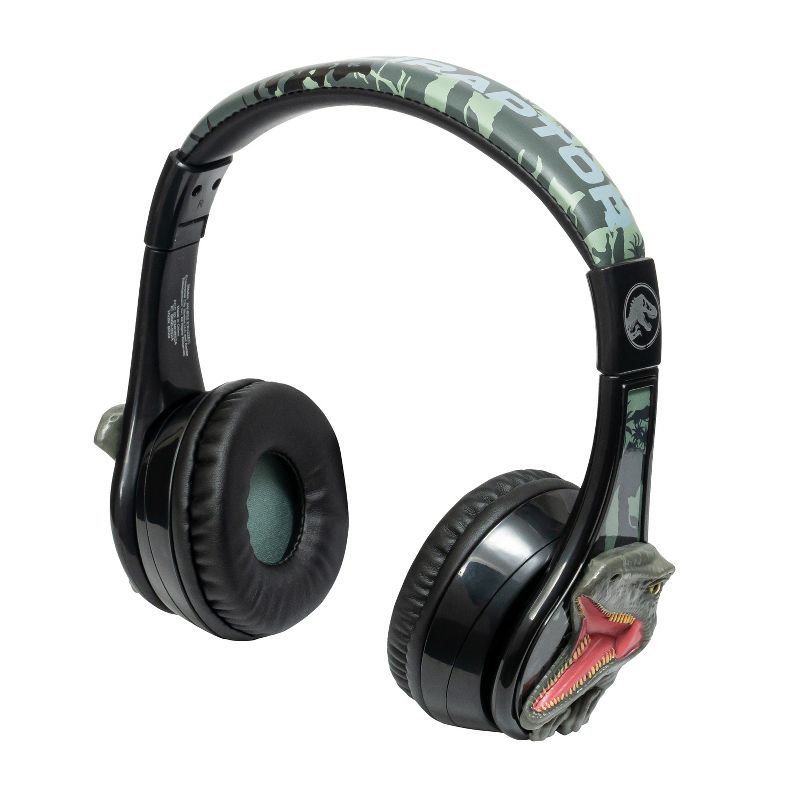 eKids Jurassic World Bluetooth Headphones for Kids, Over Ear Headphones with Microphone - Multicolored (JW-B52v22EC), 3 of 6