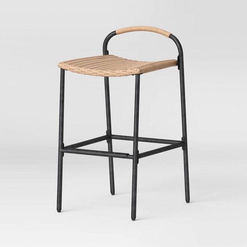 Black rattan outdoor online bar stools