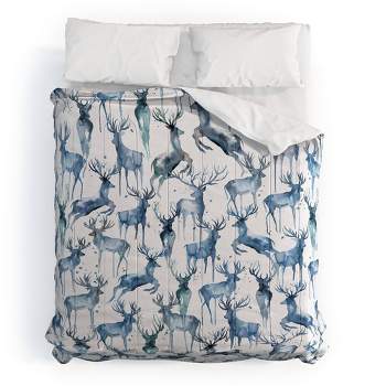 Watercolor Deers Comforter Set - Deny Designs