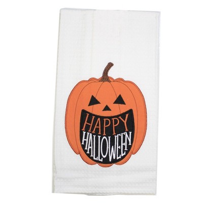 C & F ENTERPRISES 26.5 Inch Happy Halloween Pumpkin Towel Jack-O-Lantern Kitchen Towel