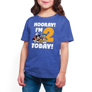 Girls' - Disney - Hooray I'm 2 Today Short Sleeve Graphic T-Shirt - 1 of 4