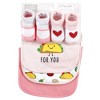 Hudson Baby Infant Girl Cotton Bib and Sock Set, Girl Pizza Taco, One Size - 2 of 4