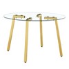 NicBex Round Dining Table Modern Tempered Glass Table for 4 with Metal Legs for Dining Room - image 4 of 4