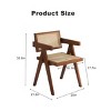 Set of 2 Mid-Century Rattan Dining Chairs with Armrests,Wooden Accent Chairs for Kitchen,Living Room,or Dining–The Pop Home - 4 of 4