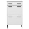 vidaXL Shoe Rack with Metal Legs White Solid Wood Pine OSLO - 4 of 4
