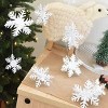 Hanging Snowflake Decorations, 12PCS Snowflakes Garland and 12PCS 3D Glittery White Snowflake Ornaments for Christmas Winter Wonderland Party Home - 2 of 2