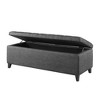 Okak Multifunctional Storage Ottoman Bench with Top Tufted Button Upholstered Footrest Stool Bed Bench Soft Close for Couch Bedroom Entryway, Charcoal - 4 of 4
