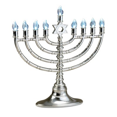 Rite Lite 11.5" Traditional Style LED Electric Hanukkah Menorah - Silver