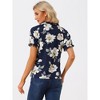 INSPIRE CHIC Women's Ruffled Short Sleeve Floral Mock Neck Summer Top - 4 of 4