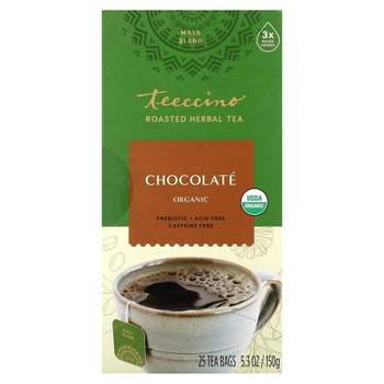 Teeccino Organic Roasted Herbal Tea, Chocolate, Caffeine Free, 25 Tea Bags, 5.3 oz (150 g)