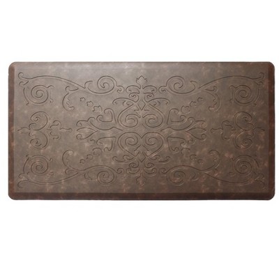 J&V Textiles Medallion Embossed Anti-Fatigue Mat - 17 x 28 - Taupe