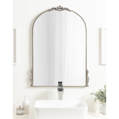 Myrcelle Silver Ornate Arched Wall Mirror 25" x 33"