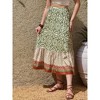 INSPIRE CHIC Women's Boho High Waist Vacation Color Block A-Line Maxi Skirts - 4 of 4