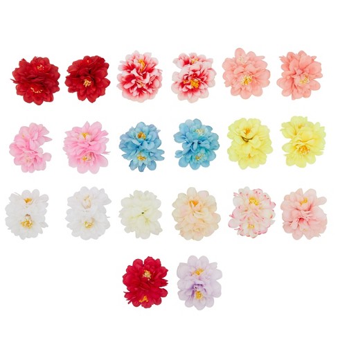 Okuna 20 Pack Rose Flower Hair Clips For Girls Wedding & Hair Accessories, Assorted Colors, 2 In : Target