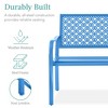 Best Choice Products Indoor Outdoor Steel Garden Bench w/ Geometric Backrest, Foot Levelers - 2 of 4