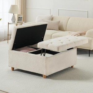 Lift-Top Ottoman Coffee Table with Storage , Storage Ottoman Bench for Living Room, Bedroom, and Entryway - 1 of 4
