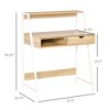 Vynxaria Home Office Computer Desk - Natural, 31.5"L x19.75"W x39.25"H, Drawer, Cubbyhole/Top Display Shelves, Space-Saving - 4 of 4