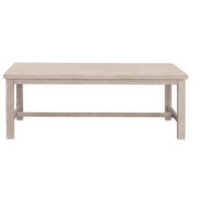 Vynxaria Patio Coffee Tables - Whitewashed Birch Look, Durable Aluminum Table with Dual Stretchers - 1 of 4