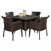 Corsica 5pc Wicker Patio Dining Set - Brown - Christopher Knight Home - 2 of 4