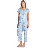 Casual Nights Women's Short Sleeve Lace Dot Capri Pajama Set - 4 of 4