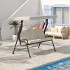 Outsunny 3-Person Patio Porch Swing with Adjustable Canopy for Adults, Steel Frame, Tufted Cushions, Armrests - 2 of 4