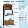 5-Tier Bakers Rack with Power Outlet, Kitchen Storage Cabinet & Coffee Bar Station with Microwave Stand Shelves - 2 of 4