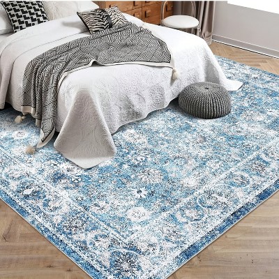 Garvee Large Vintage Floral Rug for Living Room,Washable Distressed Rug -Accent Throw Rug