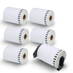 BETCKEY - Compatible Continuous Labels Replacement for Brother DK-2243  Use with Brother QL Label Printers 6 Rolls + 1 Reusable Cartridge - 1 of 4
