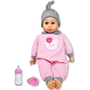 Lissi: 16" Blinking Eyes Baby Doll Cecilia - Pink- Kitty Outfit, Interactive - 1 of 4